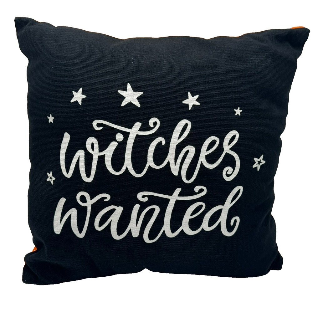 TARGET 11" Halloween Throw Pillow Witches Wanted & Trick or Treat Glows In Dark